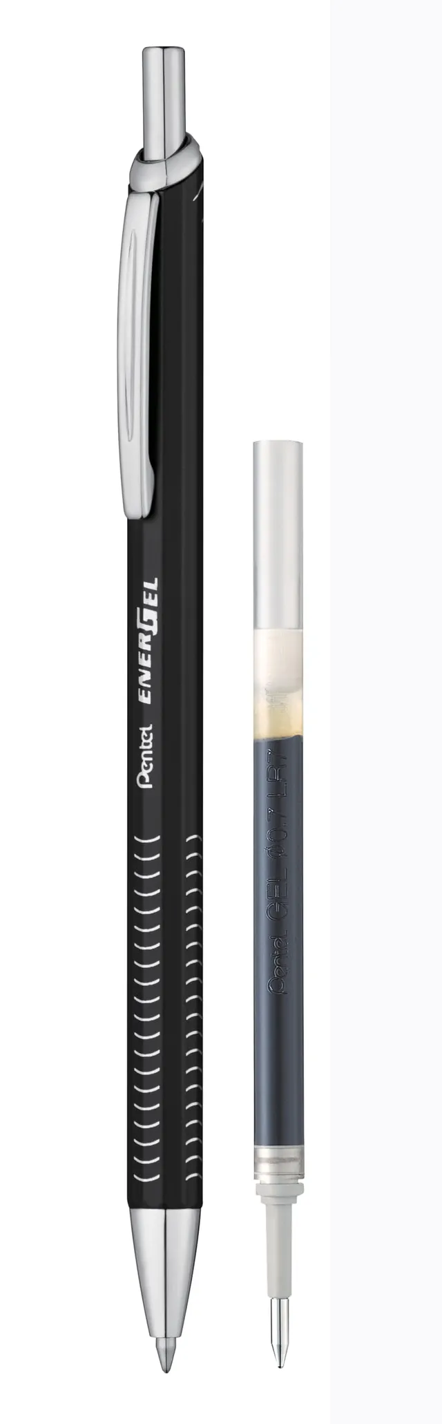 pentel-energel-metal-slim-bl447-penna-gel-nera-0-7-mm-refill image 1
