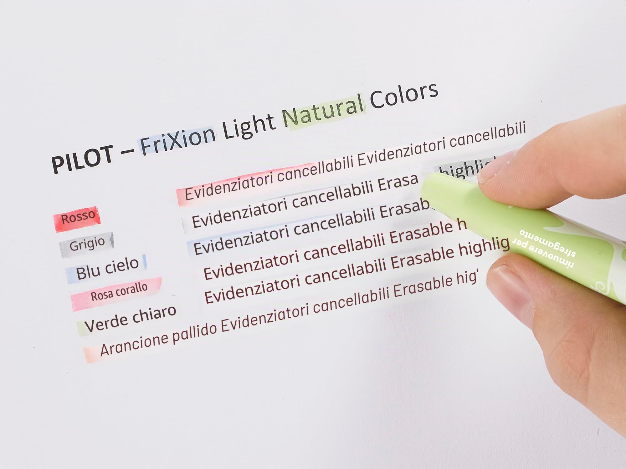 pilot-frixion-light-soft-set-5-evidenziatori-cancellabili-pastello-punta-a-scalp image 6