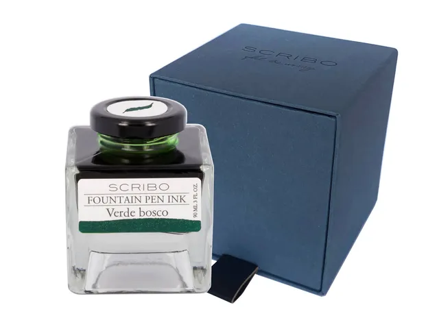 scribo-custom-order-ink-set-2-boccette-inchiostro-90ml-verde-bosco-blu-cosmico image 1