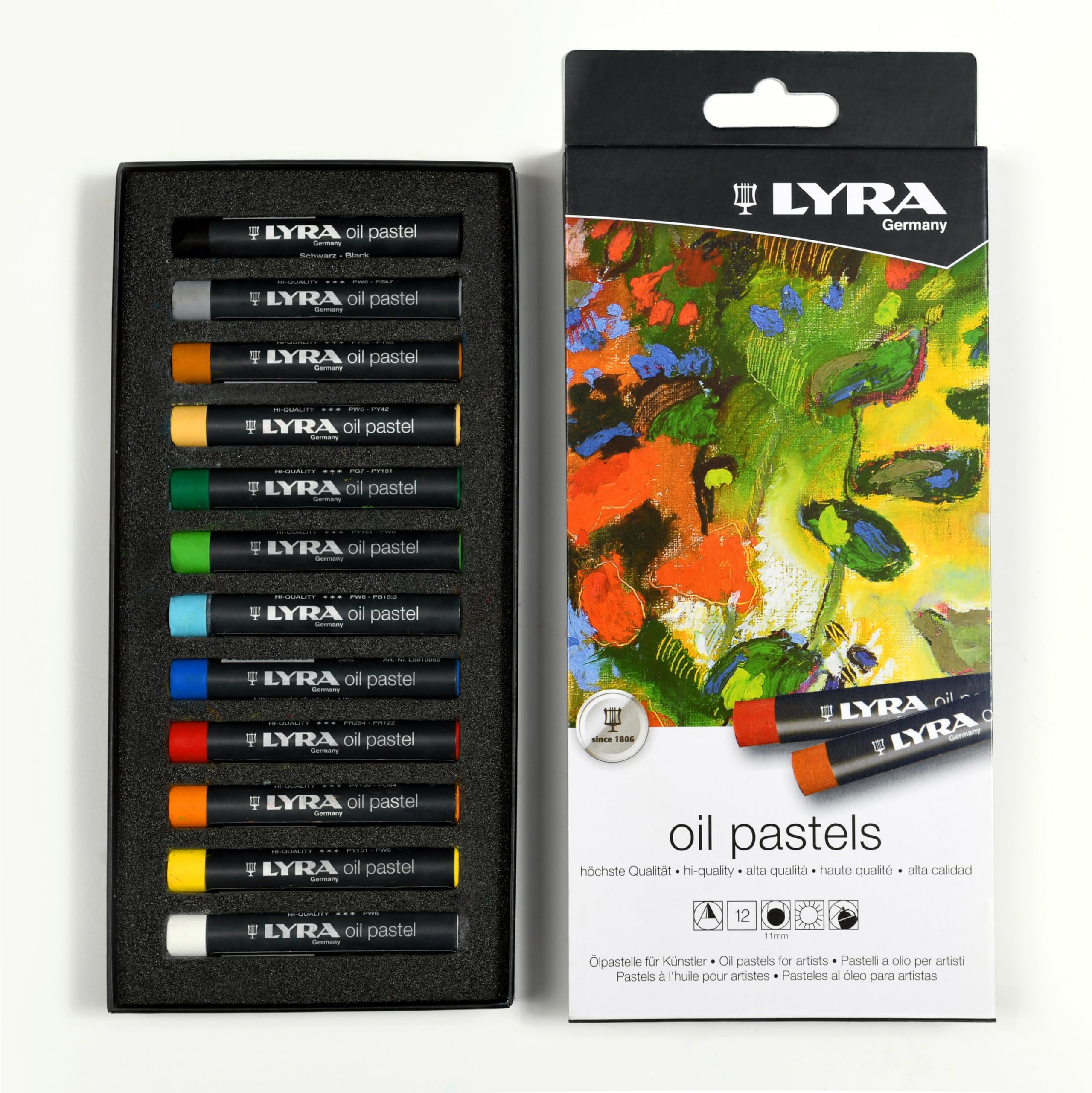 lyra-oil-pastels-pastelli-a-olio-per-belle-arti-scatola-12-pezzi image 2