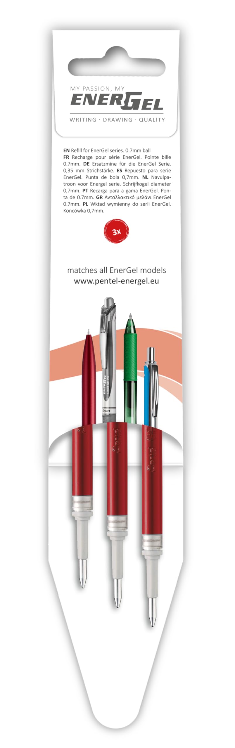 pentel-lr7-ricarica-energel-0-7-mm-rosso-3-pezzi image 5