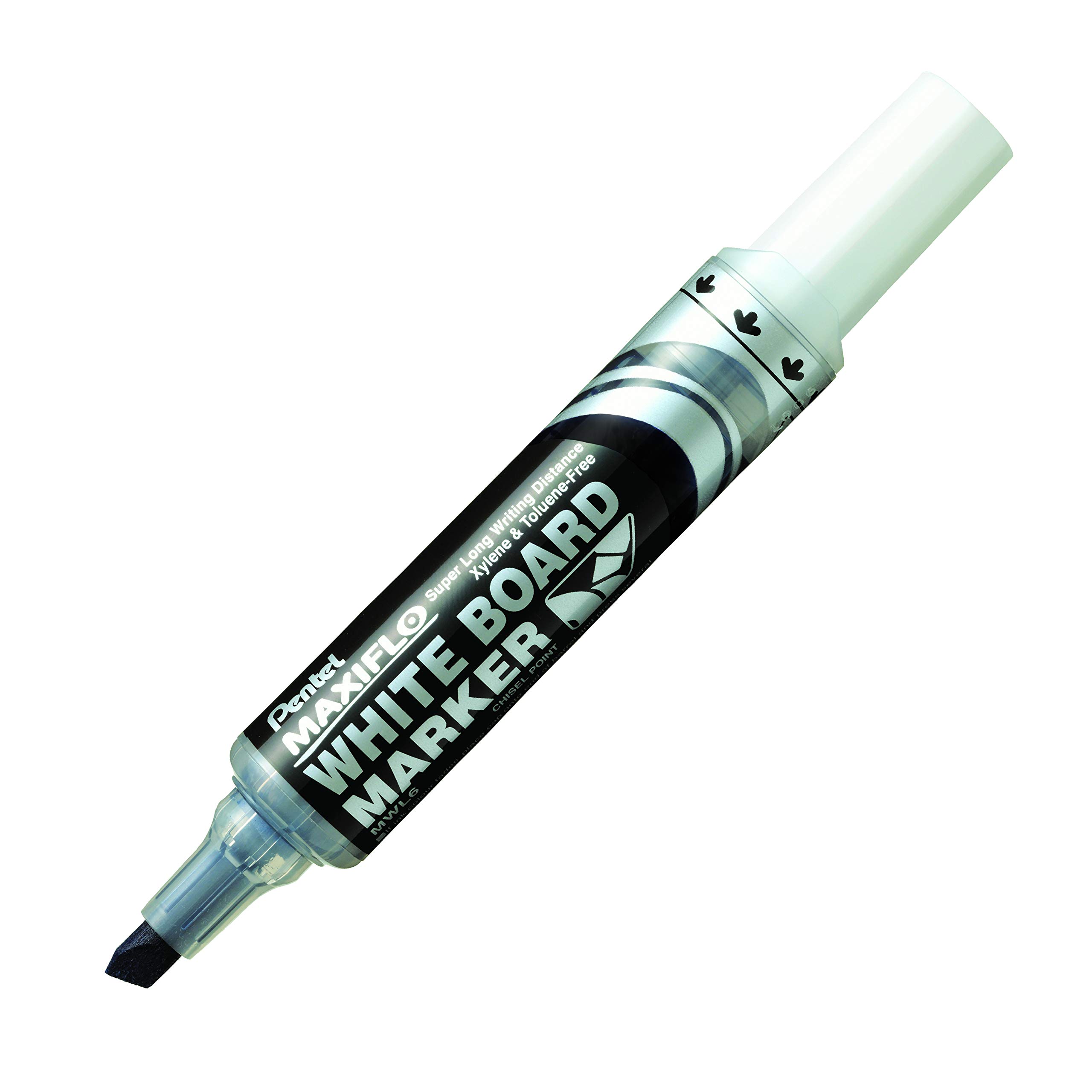 pentel-mwl6-maxiflo-marcatore-lavagna-bianca-punta-scalpello-nero-12-pz image 5
