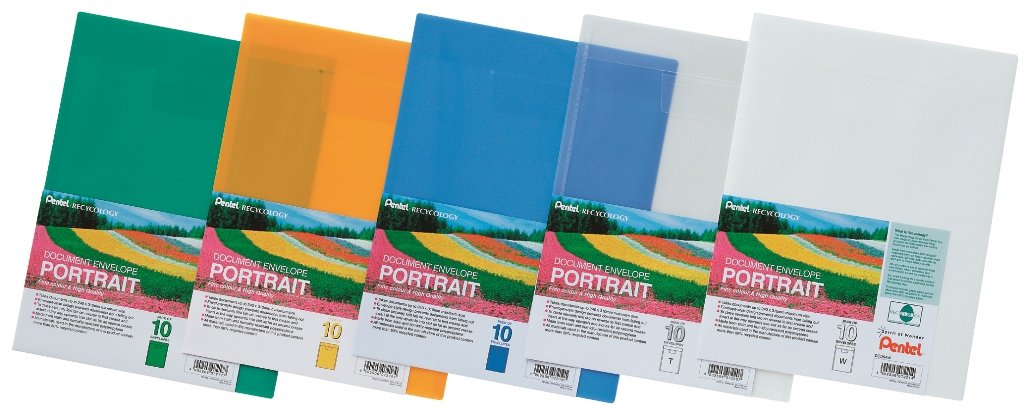 pentel-recycology-dcd64-buste-portadocumenti-a4-azzurro-10-pezzi image 2