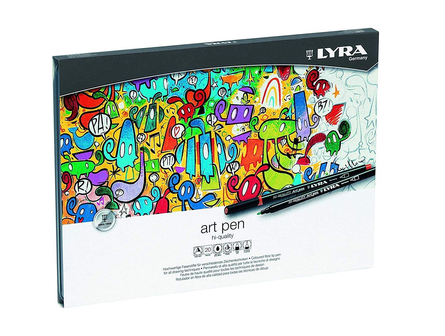 lyra-art-pen-scatola-metallo-50-pennarelli-punta-0-5-2-mm-acquerellabili image 3