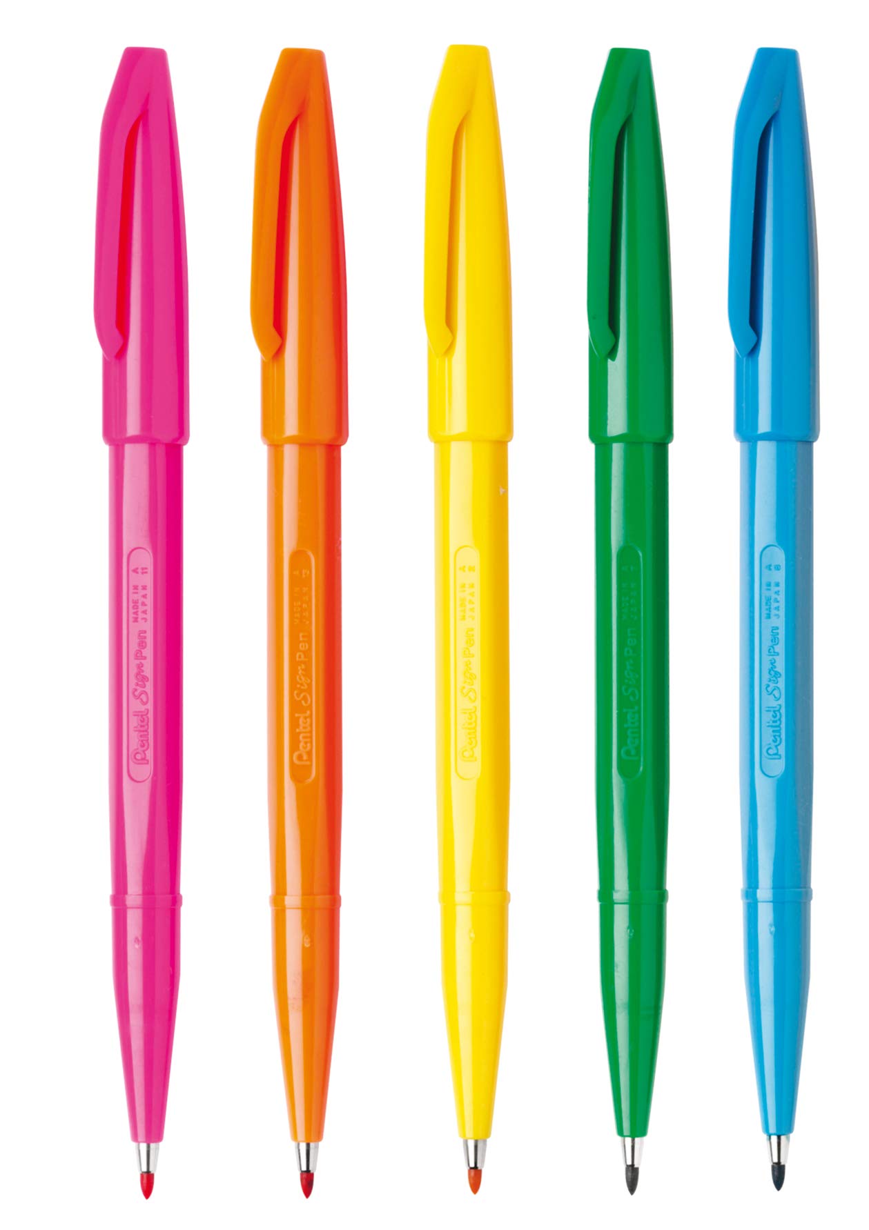 pentel-sign-pen-s520-pennarello-punta-fibra-2-mm-confezione-5-colori-artist image 1