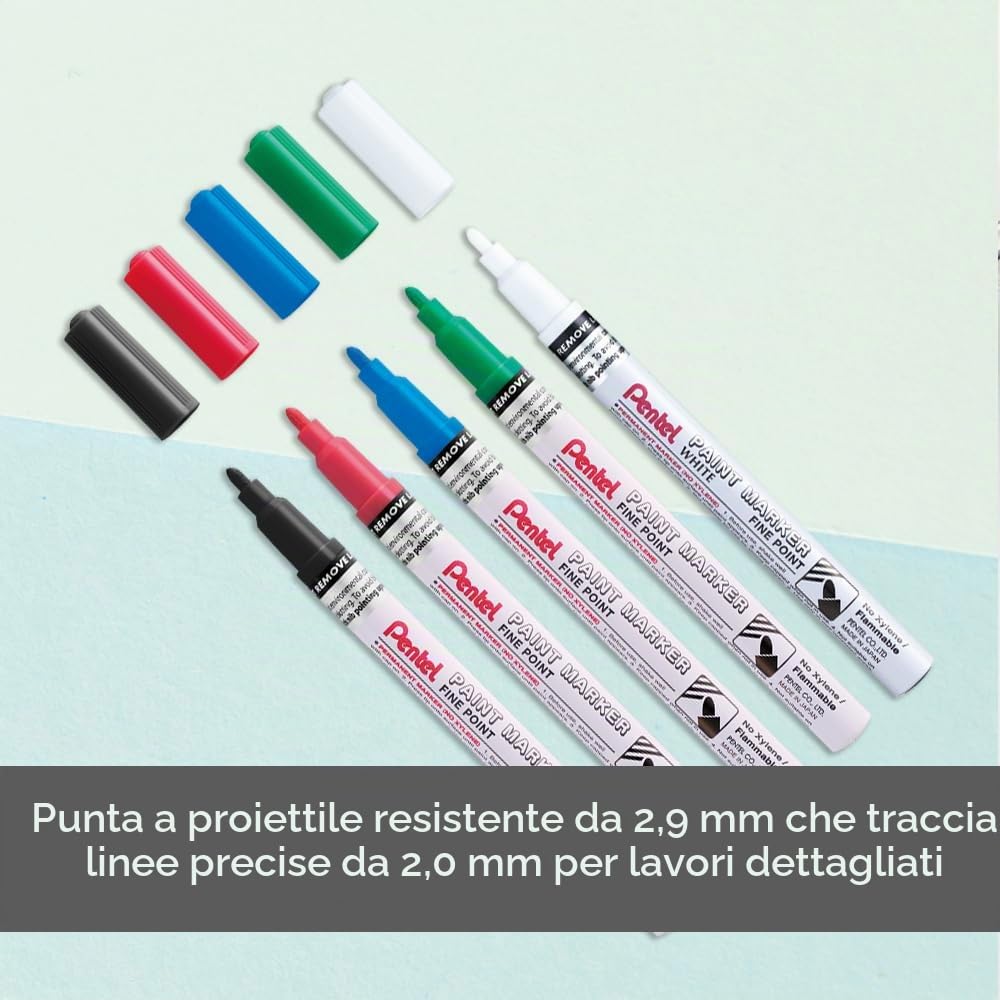 pentel-msp10-paint-marker-marcatore-a-vernice-punta-fine-2-9-mm-bianco-confezion image 2