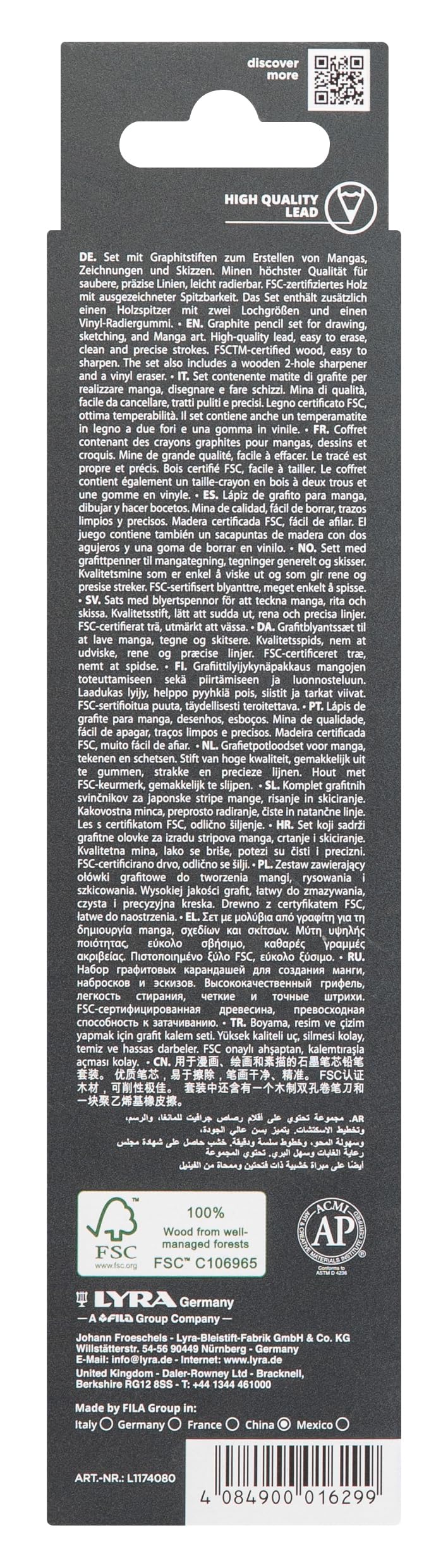 lyra-graduate-graphite-manga-set-8-pezzi-con-matite-temperamatite-e-gomma image 2