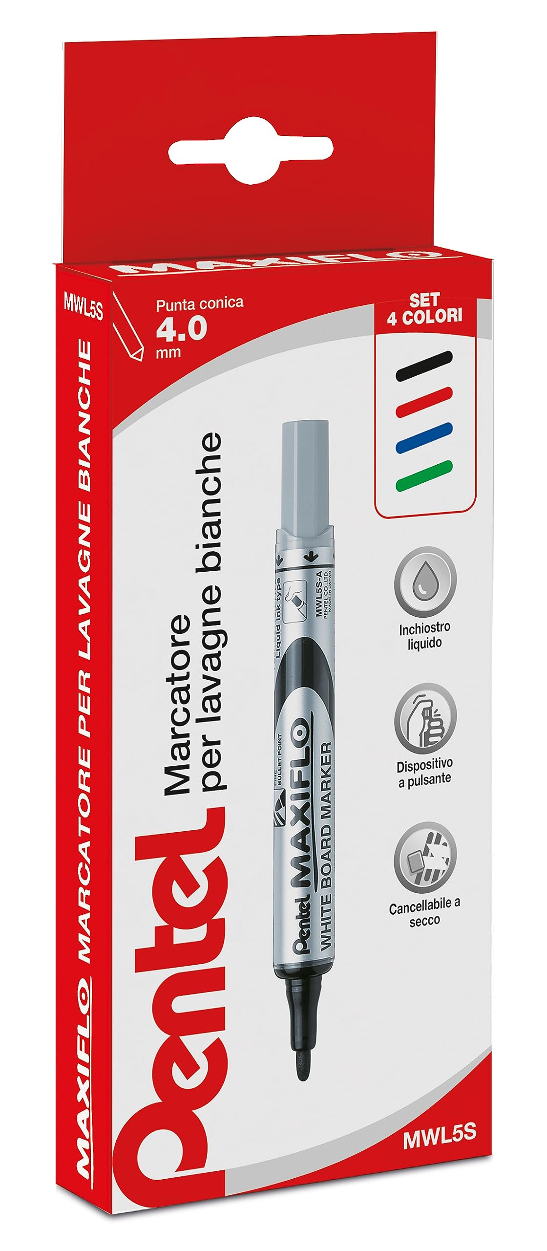 pentel-maxiflo-mwl5s-marcatore-per-lavagna-bianca-punta-4-0-mm-12-pezzi-nero image 6