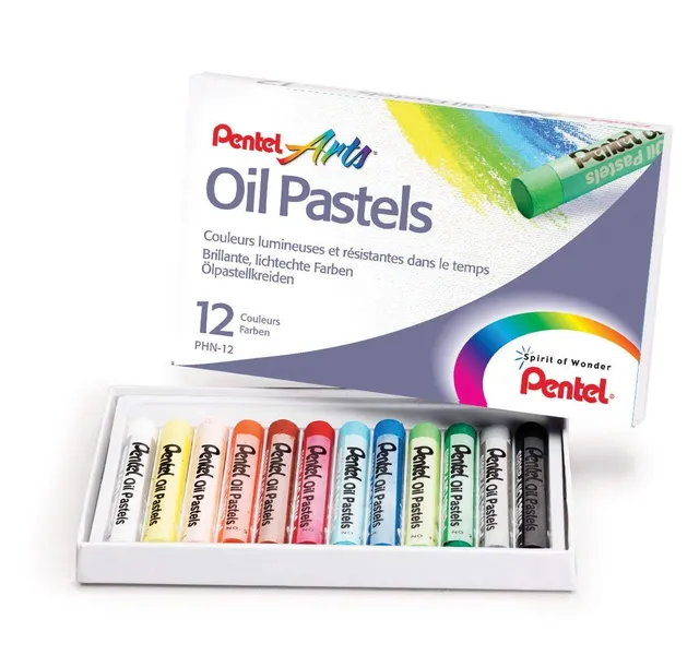 pentel-phn-pastelli-a-olio-sunburst-confezione-da-12-pezzi image 1