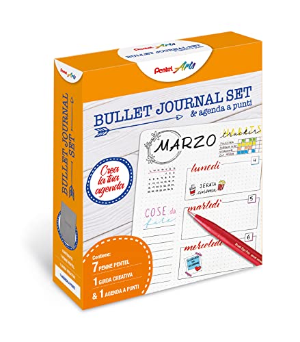 pentel-bullet-journal-set-agenda-puntinata-7-penne-e-guida-creativa image 8