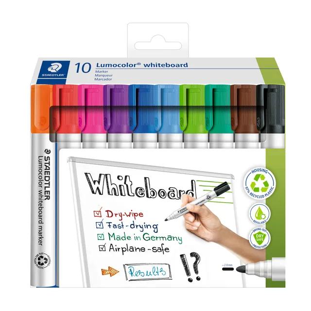 staedtler-lumocolor-351-pennarelli-lavagna-bianca-punta-tonda-2-0-mm-10-colori image 1