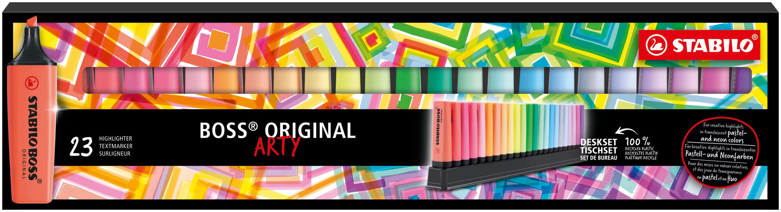 stabilo-boss-original-desk-set-arty-edition-23-evidenziatori-neon-pastel image 2