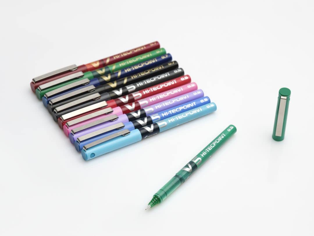 pilot-v5-hi-tecpoint-penna-roller-punta-fine-0-5-mm-set-5-pezzi-nero-blu-rosso image 8