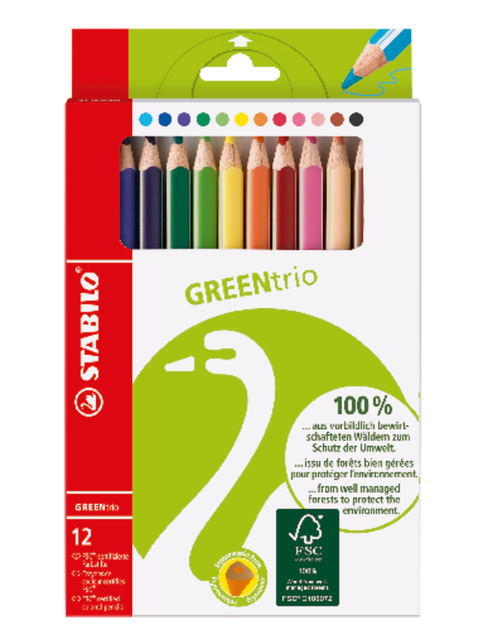 stabilo-greentrio-matita-colorata-triangolare-ecolin image 1