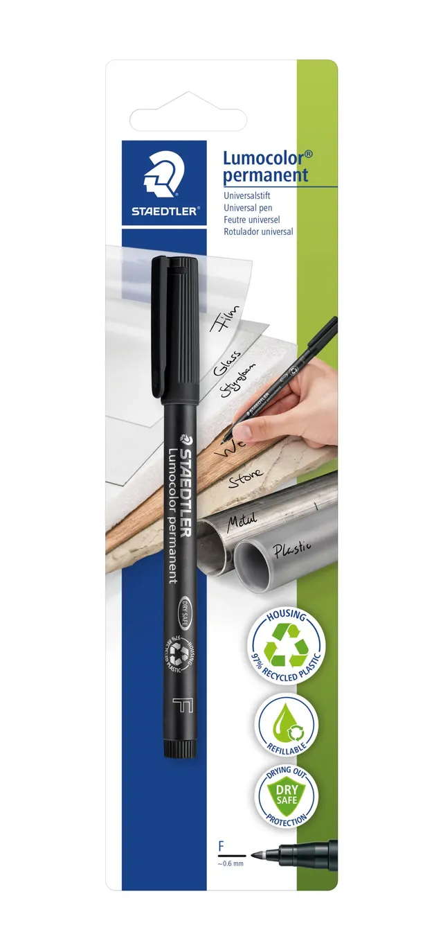 staedtler-lumocolor-318-pennarello-permanente-nero-0-6-mm image 1