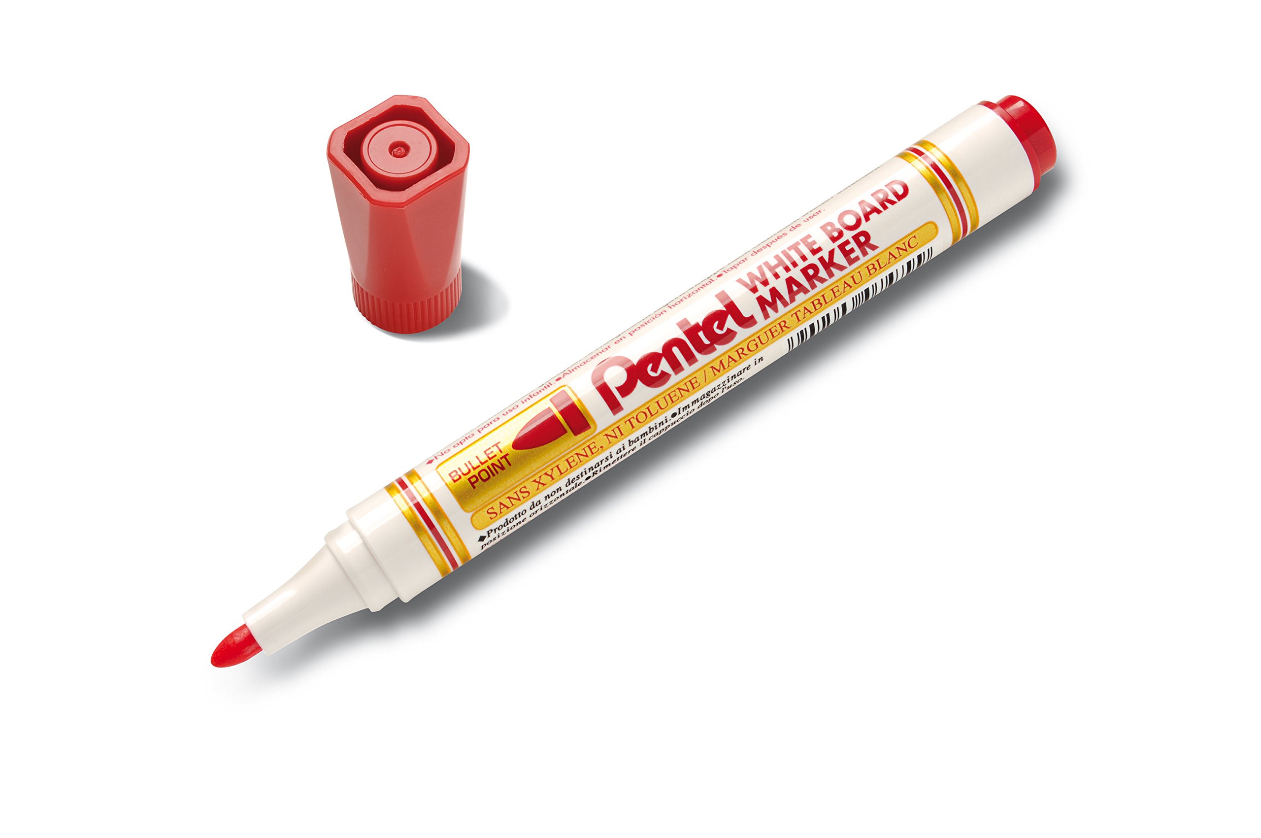 pentel-mw85-white-marker-amiko-marcatore-lavagna-bianca-punta-conica-12-pezzi-ro image 3