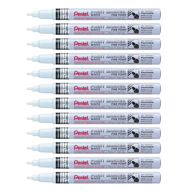 pentel-msp10-paint-marker-marcatore-a-vernice-punta-fine-2-9-mm-bianco-confezion image 1