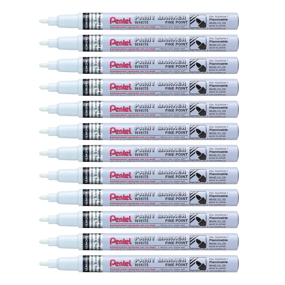 pentel-msp10-paint-marker-marcatore-a-vernice-punta-fine-2-9-mm-bianco-confezion image 1