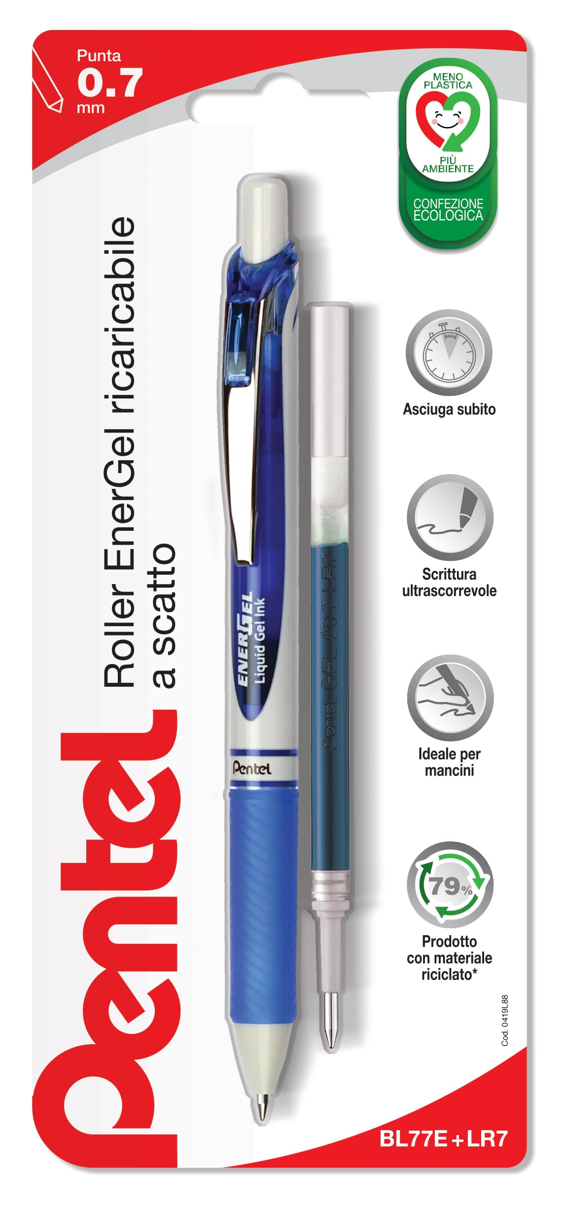 pentel-bl77e-energel-mx-roller-a-scatto-0-7-mm-nero-refill image 4
