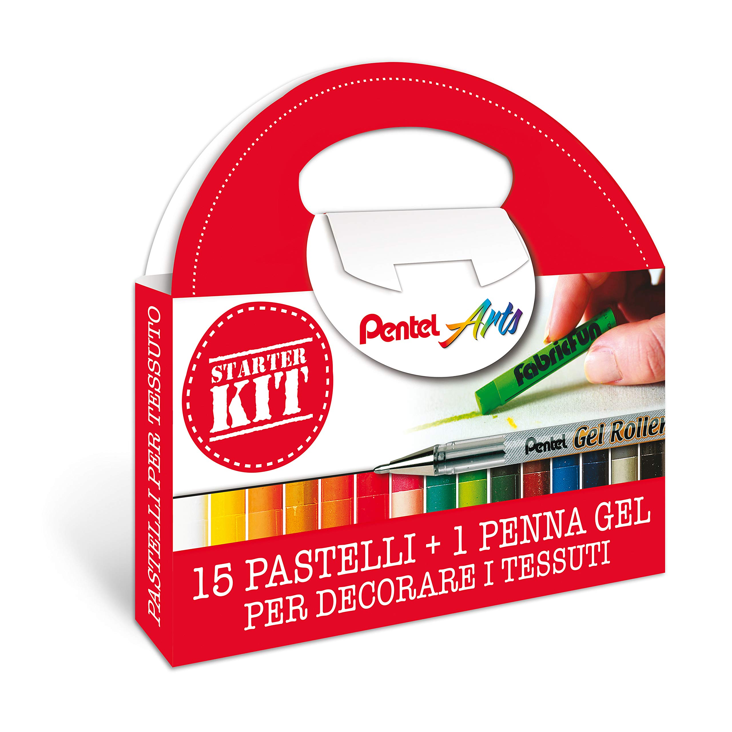 pentel-fabric-fun-pts-kit-pastelli-per-tessuto-15pz-roller-shopper-cotone image 5