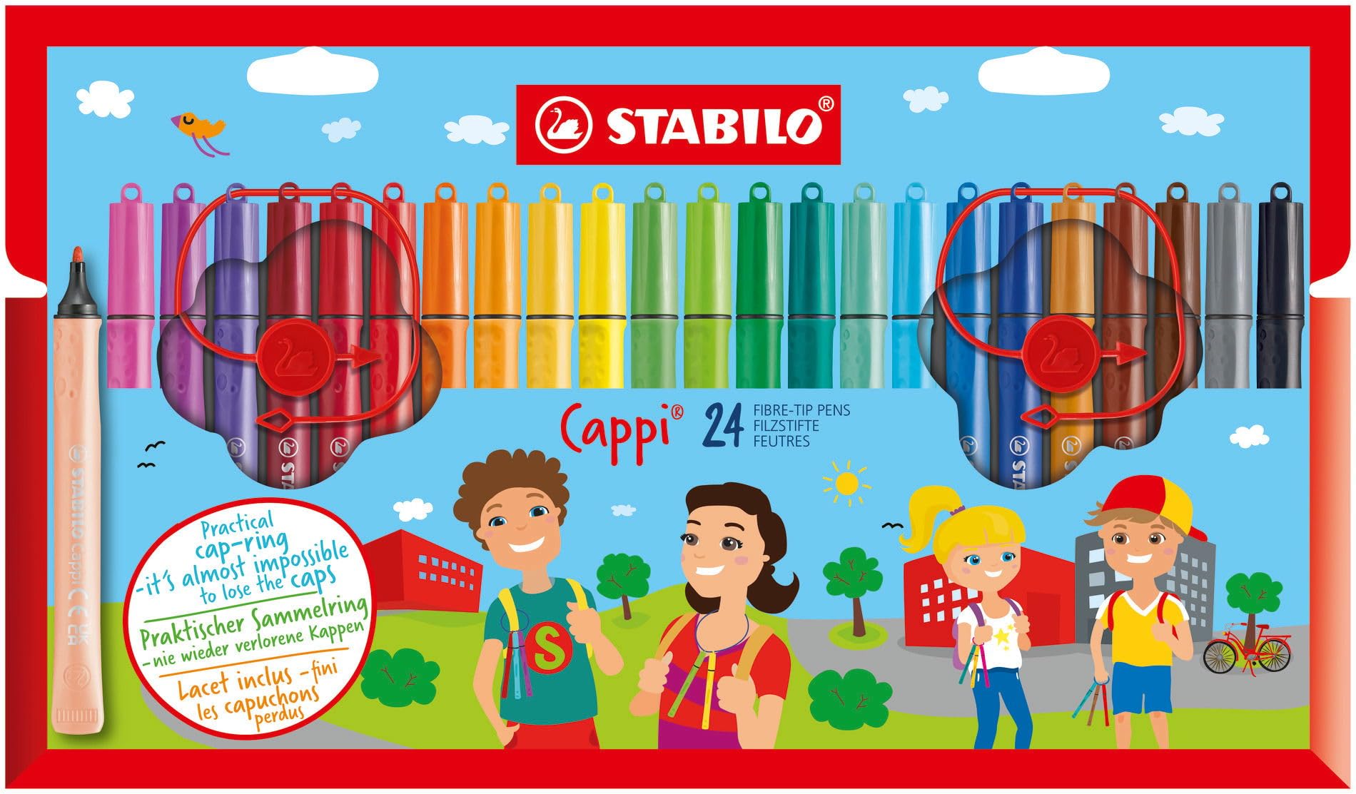 stabilo-cappi-pennarello-con-cordino-porta-cappuccio-punta-1-mm image 1