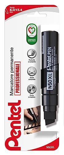 pentel-n50xl-marcatore-permanente-punta-scalpello-gigante-nero-1-pz image 5