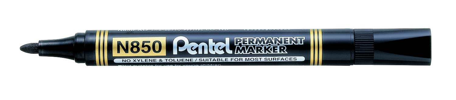 pentel-n850-marcatore-permanente-punta-conica-4-pz-nero-rosso-blu-verde image 2