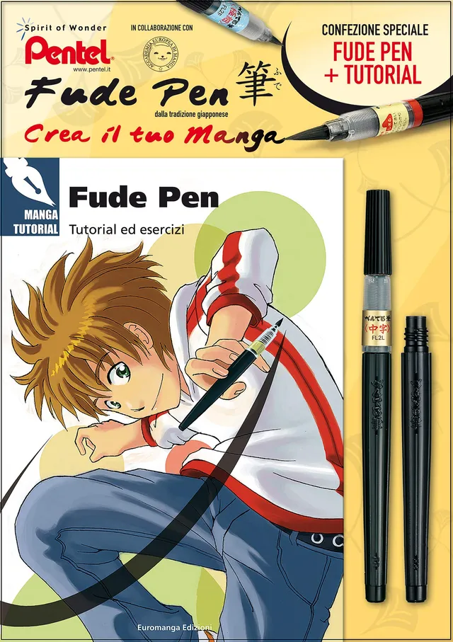 pentel-fude-pen-xfl2l-pocket-brush-penna-pennello-ricaricabile-nero-ricarica-e-t image 1