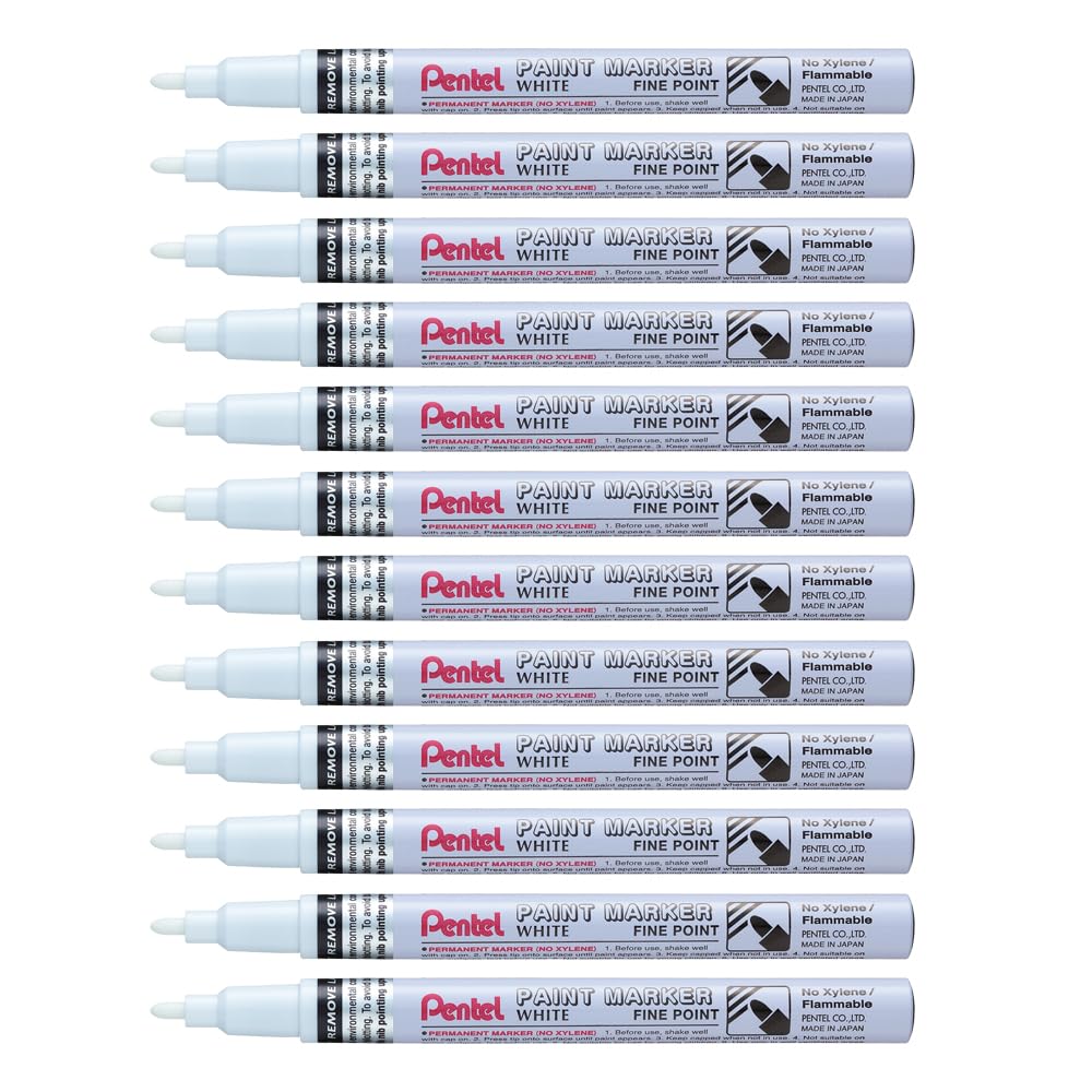 pentel-msp10-paint-marker-marcatore-a-vernice-punta-fine-2-9-mm-bianco-confezion image 1
