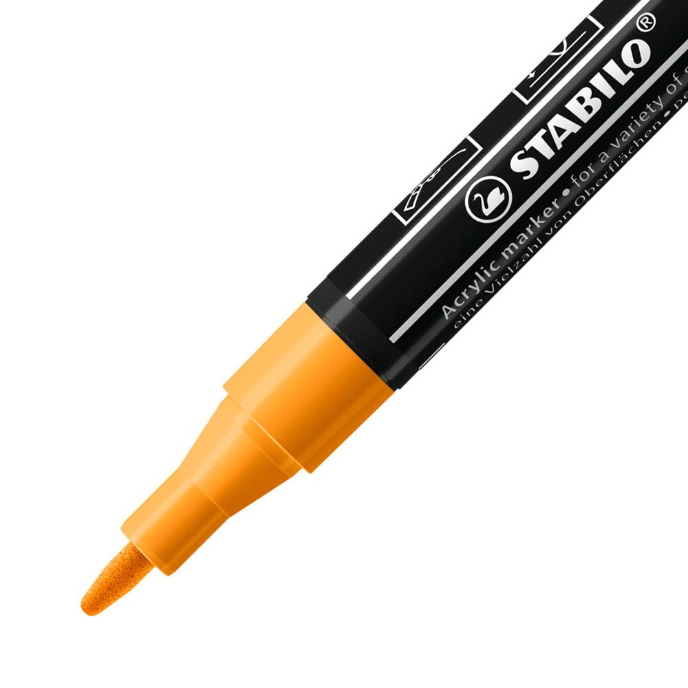 stabilo-free-acrylic-t100-marcatore-acrilico-punta-tonda-1-2-mm-arancione image 2