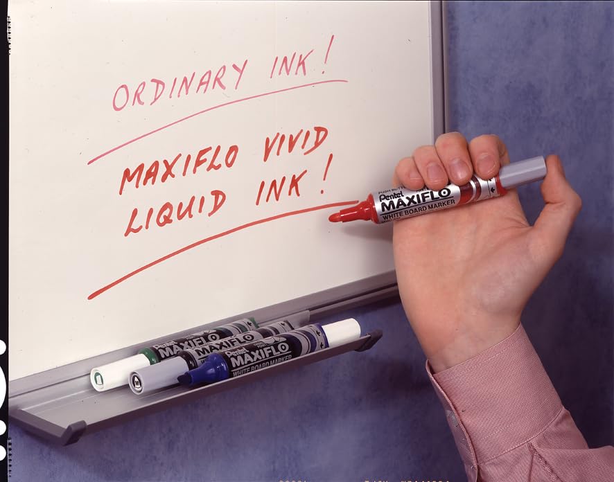 pentel-maxiflo-mwl5m-marcatore-lavagna-bianca-nero-punta-6-0-mm-12-pezzi image 5