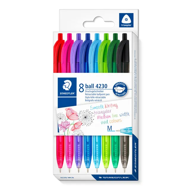 staedtler-noris-ball-4230-m-penne-a-sfera-set-8-colori-assortiti image 1