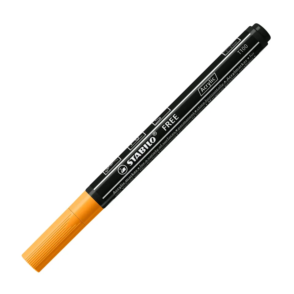 stabilo-free-acrylic-t100-marcatore-acrilico-punta-tonda-1-2-mm-arancione image 1
