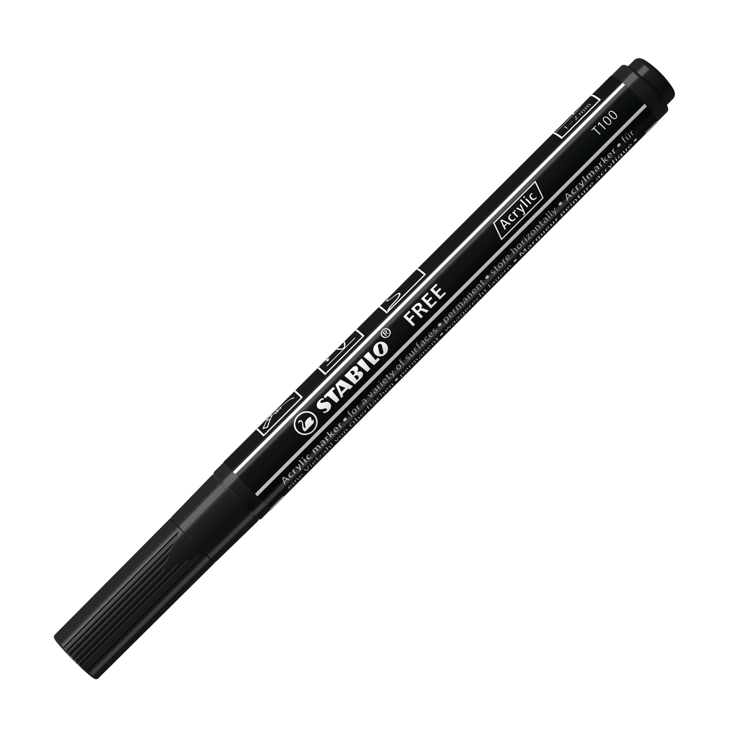stabilo-free-acrylic-t100-marcatore-acrilico-punta-tonda-1-2-mm-arancione image 7
