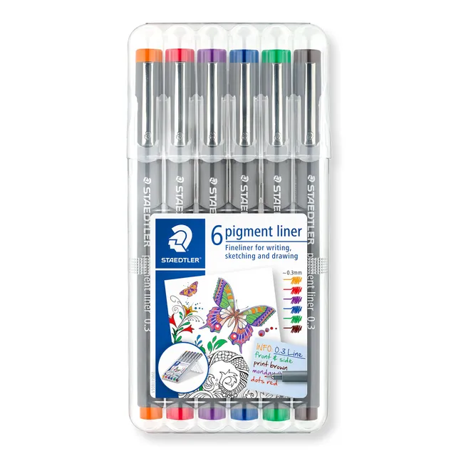 staedtler-pigment-liner-308-fineliner-0-3-mm-set-6-colori image 1