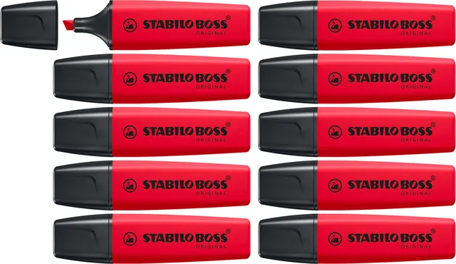 stabilo-boss-original-realred-evidenziatore-rosso-punta-a-scalpello-2-5-mm image 1