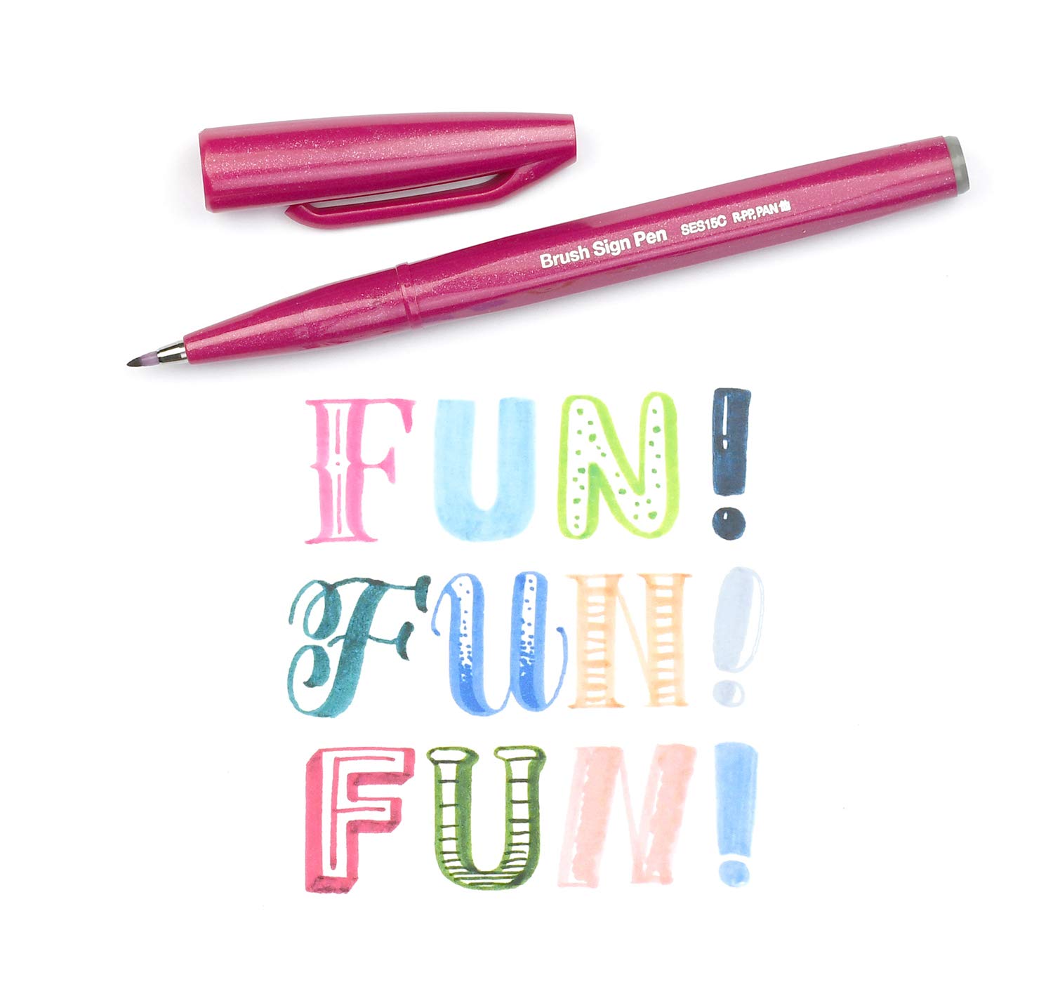 pentel-brush-sign-pen-ses15c-pennarelli-punta-flessibile-set-6-nuovi-colori-per- image 3