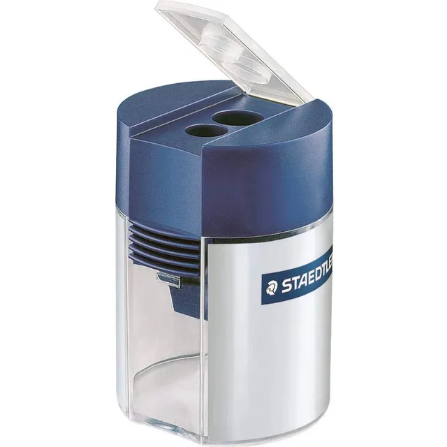staedtler-temperamatite-a-due-fori-con-serbatoio-512-001-blu-argento image 1