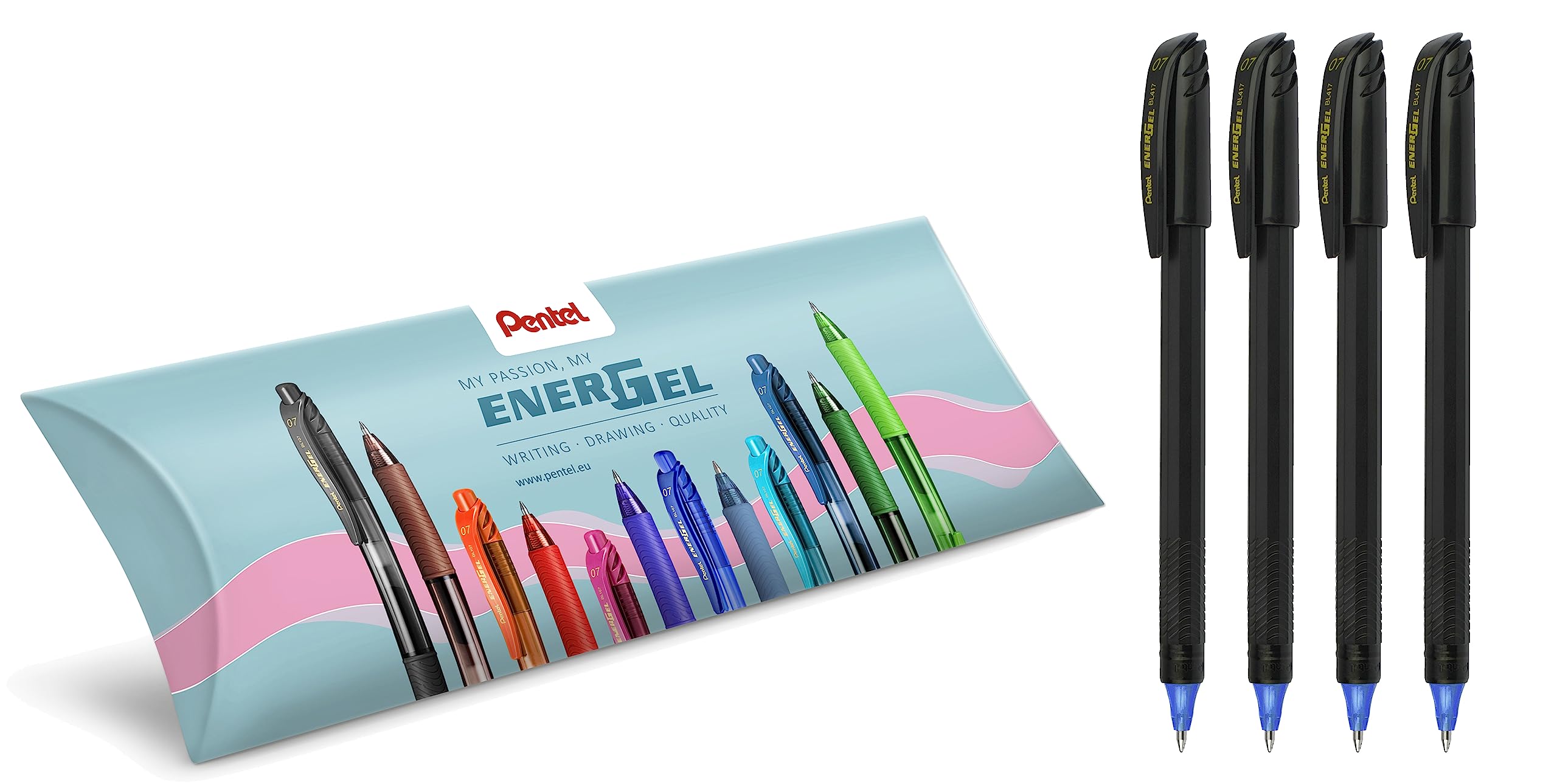 pentel-energel-eco-bl417r-roller-gel-0-7-mm-blu-confezione-4-pezzi image 1