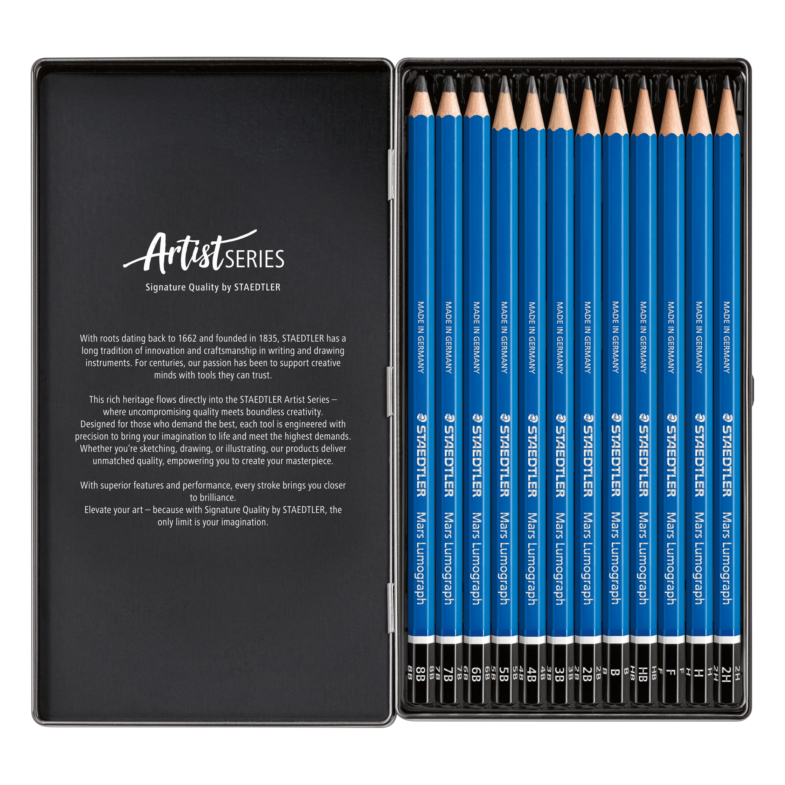 staedtler-mars-lumograph-100-g12-s-set-12-matite-disegno-8b-2h image 2