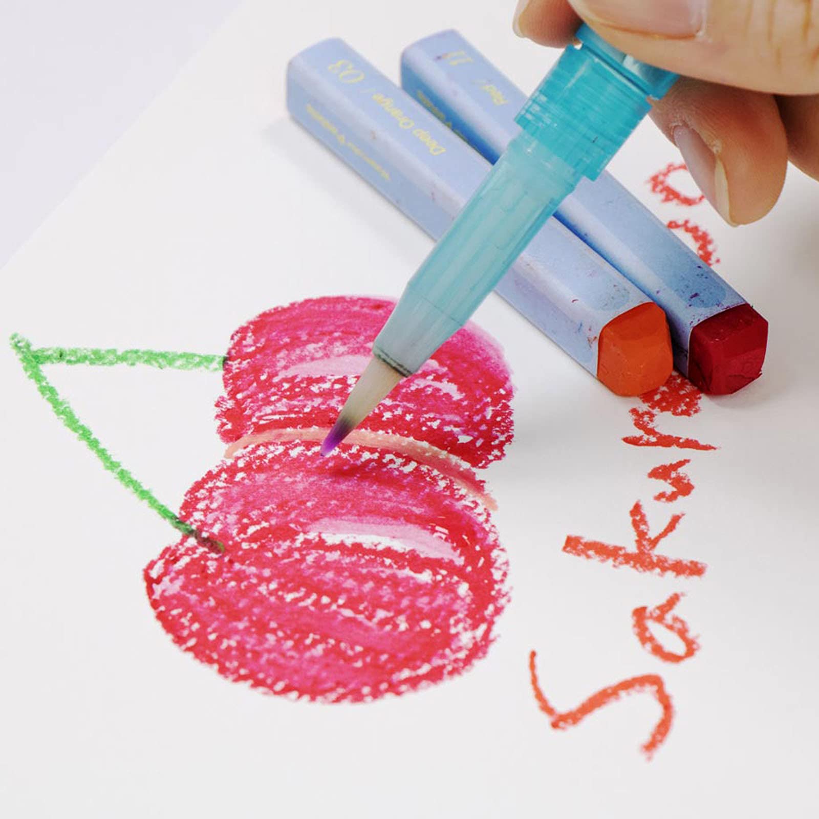 pentel-aquash-ghw1-kit-slim-e-watercolours-oil-pastel-12-colori image 2