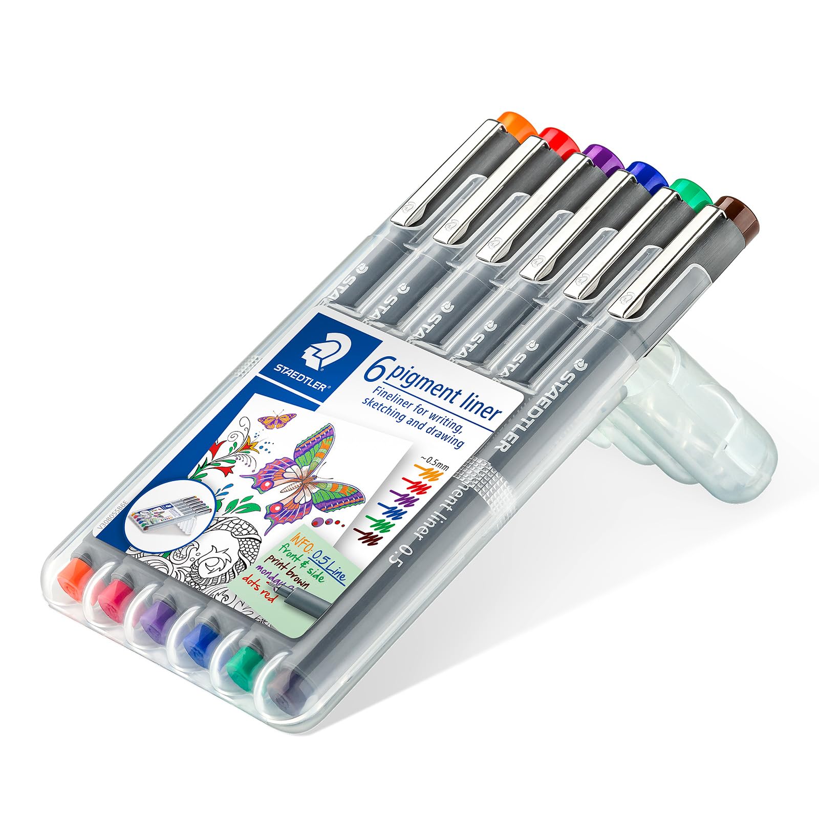 staedtler-pigment-liner-fineliner-0-5-mm-set-6-pezzi-colorati image 1