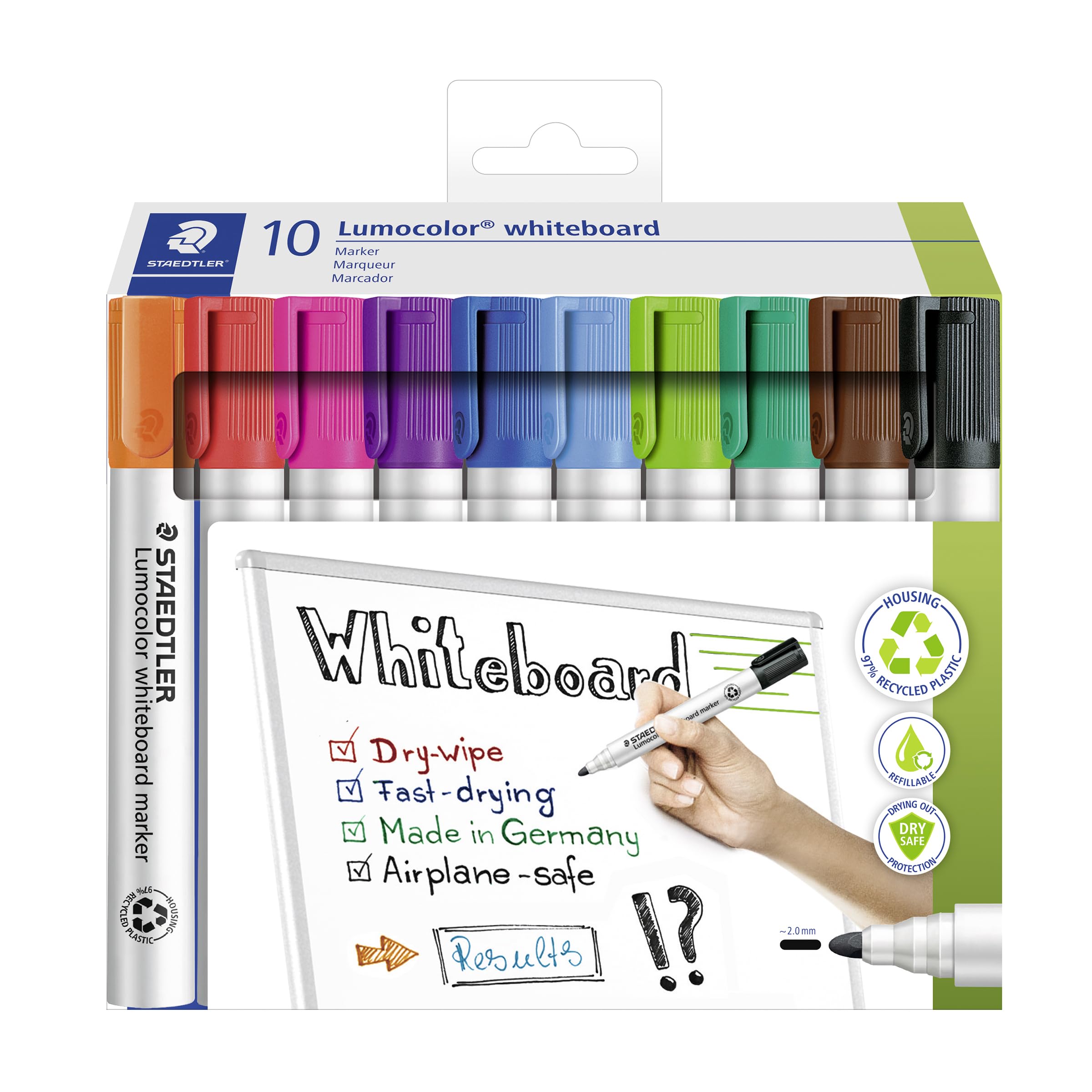 staedtler-lumocolor-351-pennarelli-lavagna-bianca-punta-tonda-2-0-mm-10-colori image 1