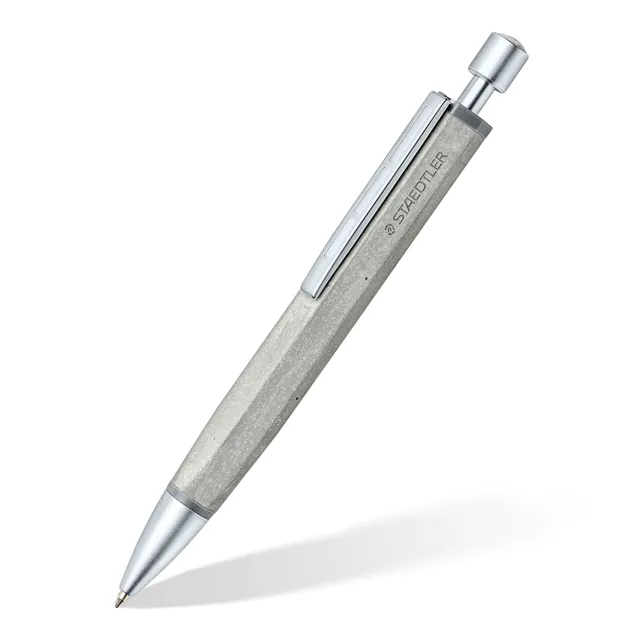 staedtler-concrete-penna-a-sfera-in-metallo-look-cemento-tratto-m-nero-astuccio image 1