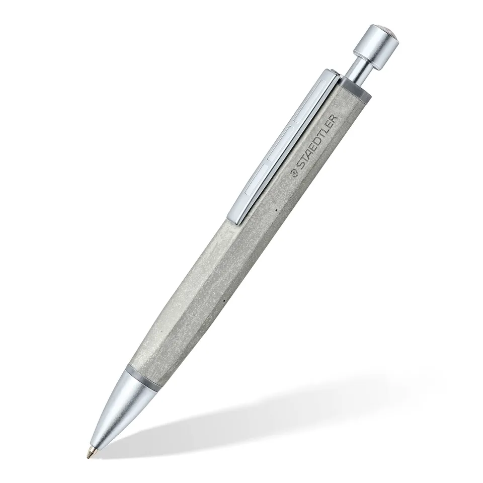 staedtler-concrete-penna-a-sfera-in-metallo-look-cemento-tratto-m-nero-astuccio image 1