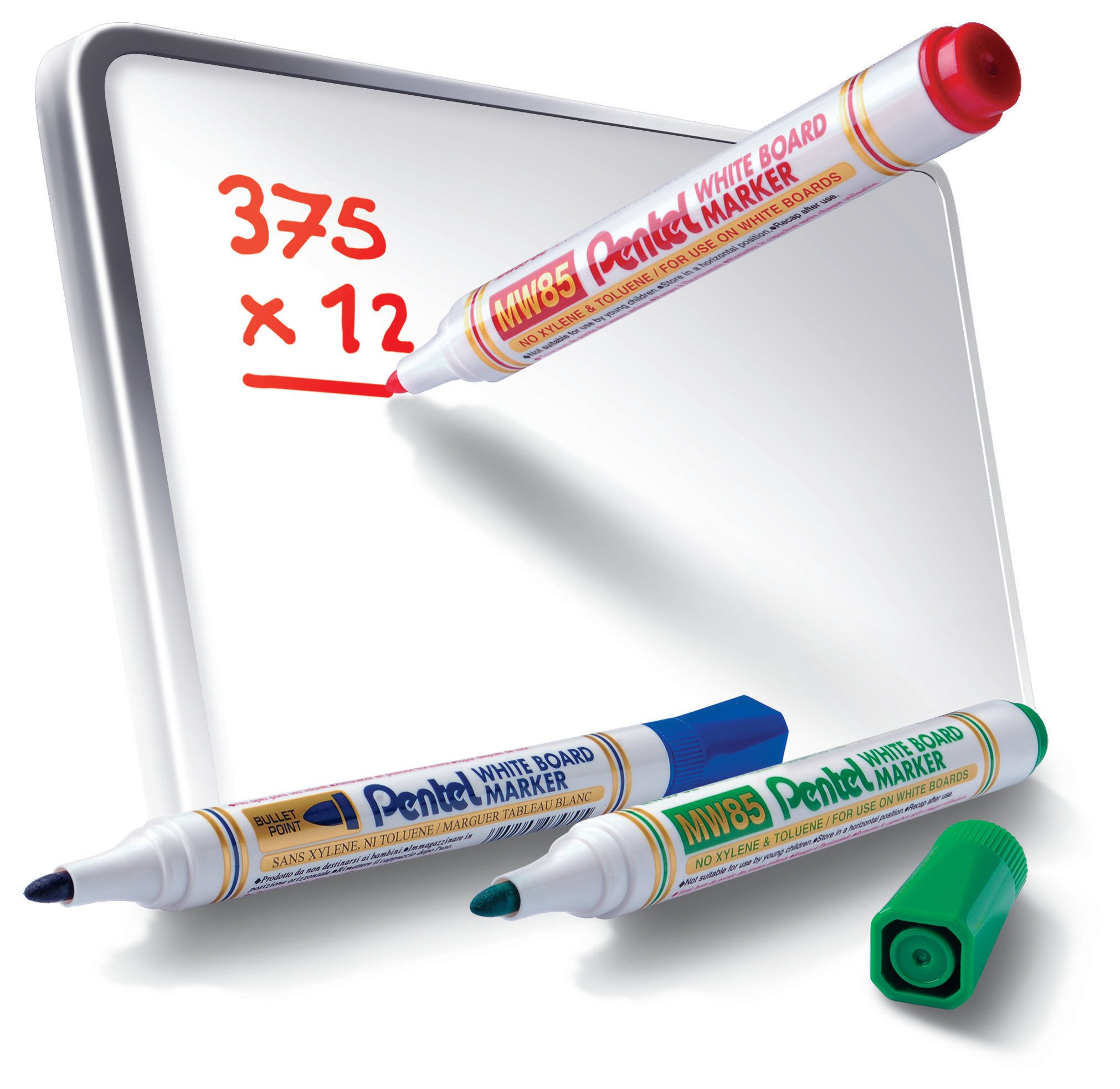 pentel-mw85-white-marker-amiko-marcatore-lavagna-bianca-punta-conica-12-pezzi-ro image 4
