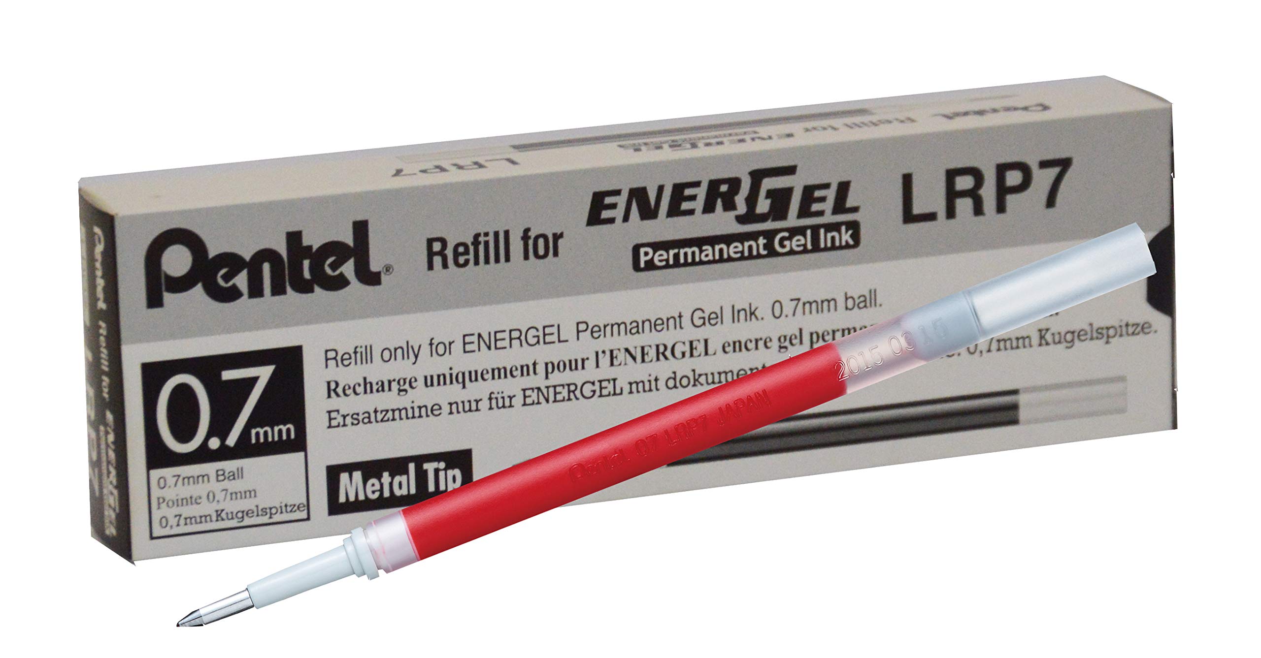 pentel-energel-permanent-lrp7-refill-0-7-mm-rosso-12-pz image 1