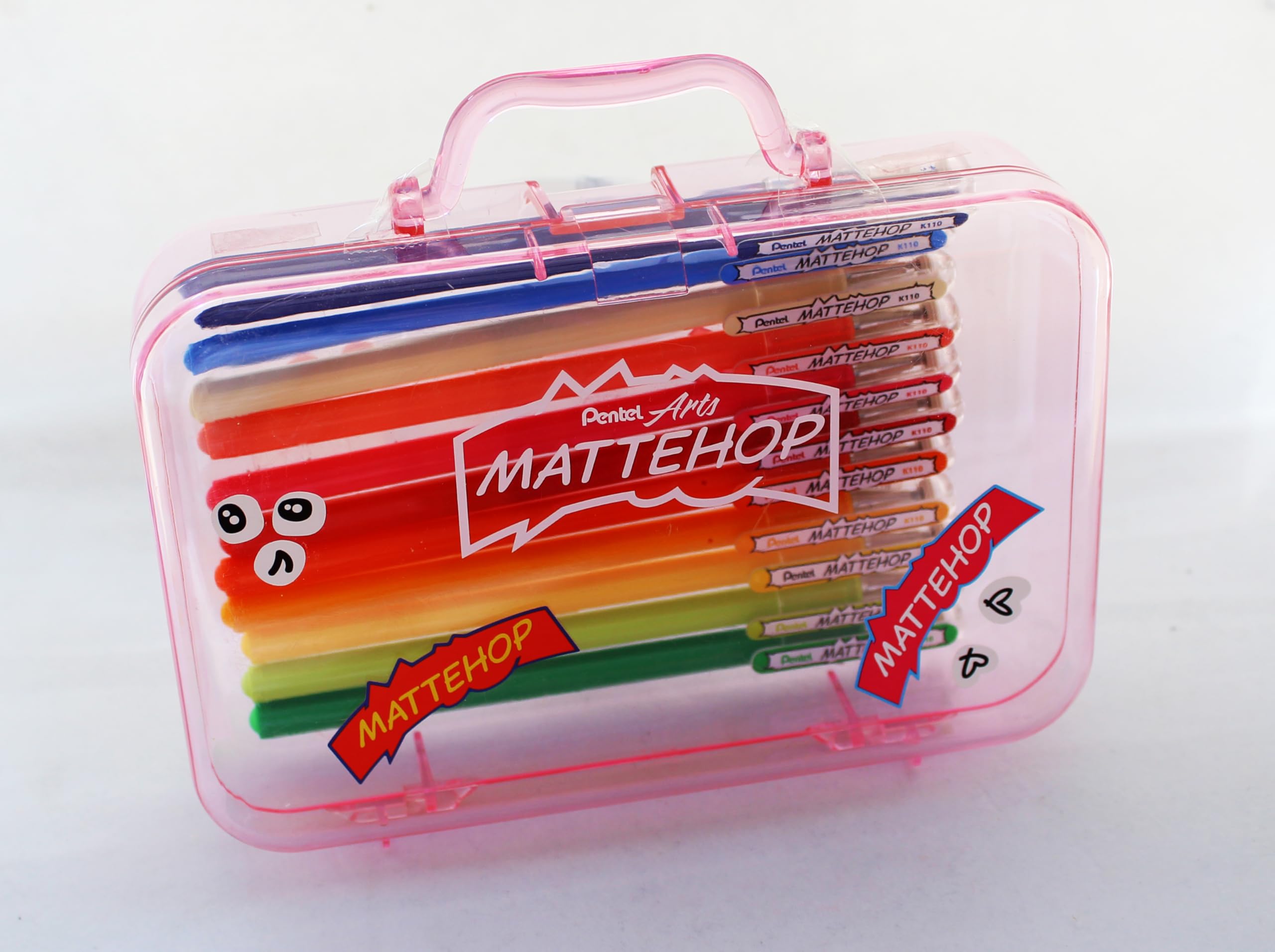 pentel-mattehop-k110-v-roller-gel-opaco-1-0-mm-set-valigetta-14-colori image 2