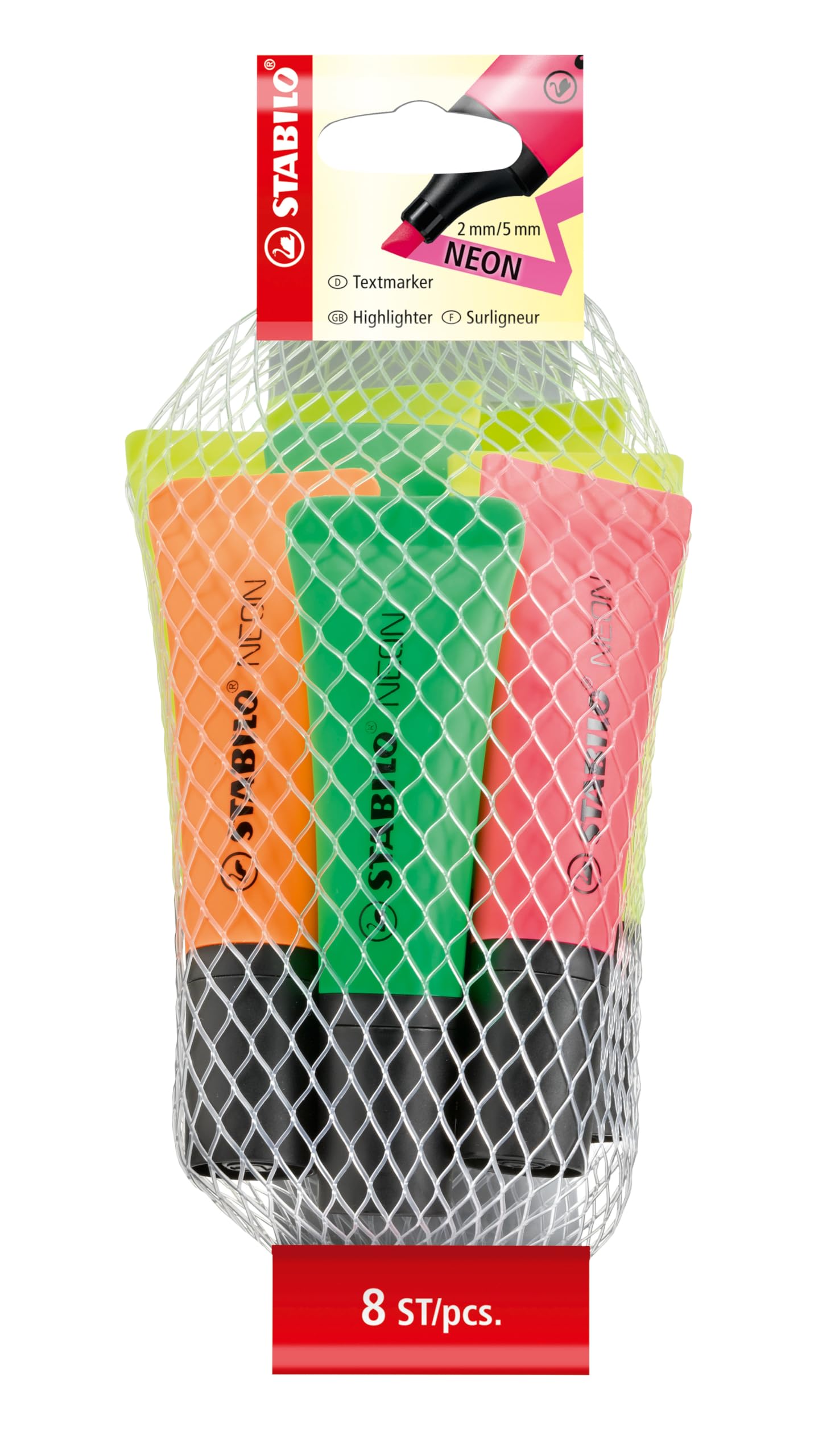 stabilo-neon-evidenziatore-punta-2-5-mm-colori-fluorescenti image 1