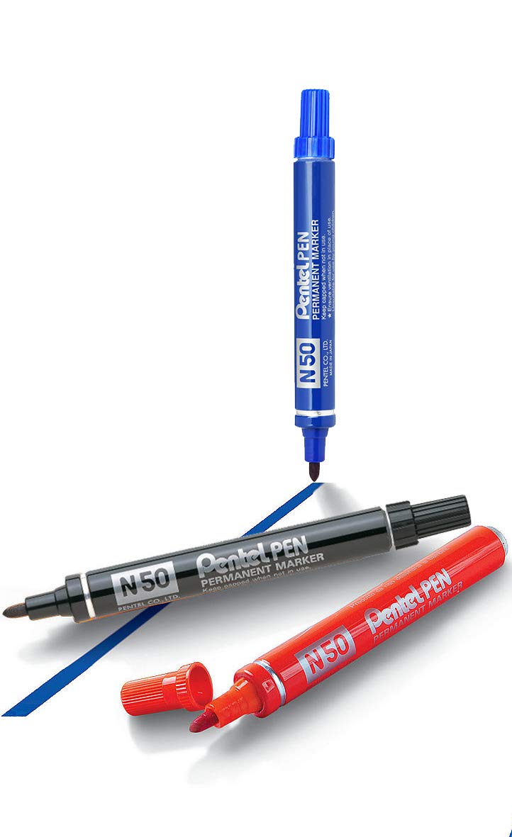 pentel-n50-marcatore-permanente-punta-conica-4-3-mm-4-pezzi image 2